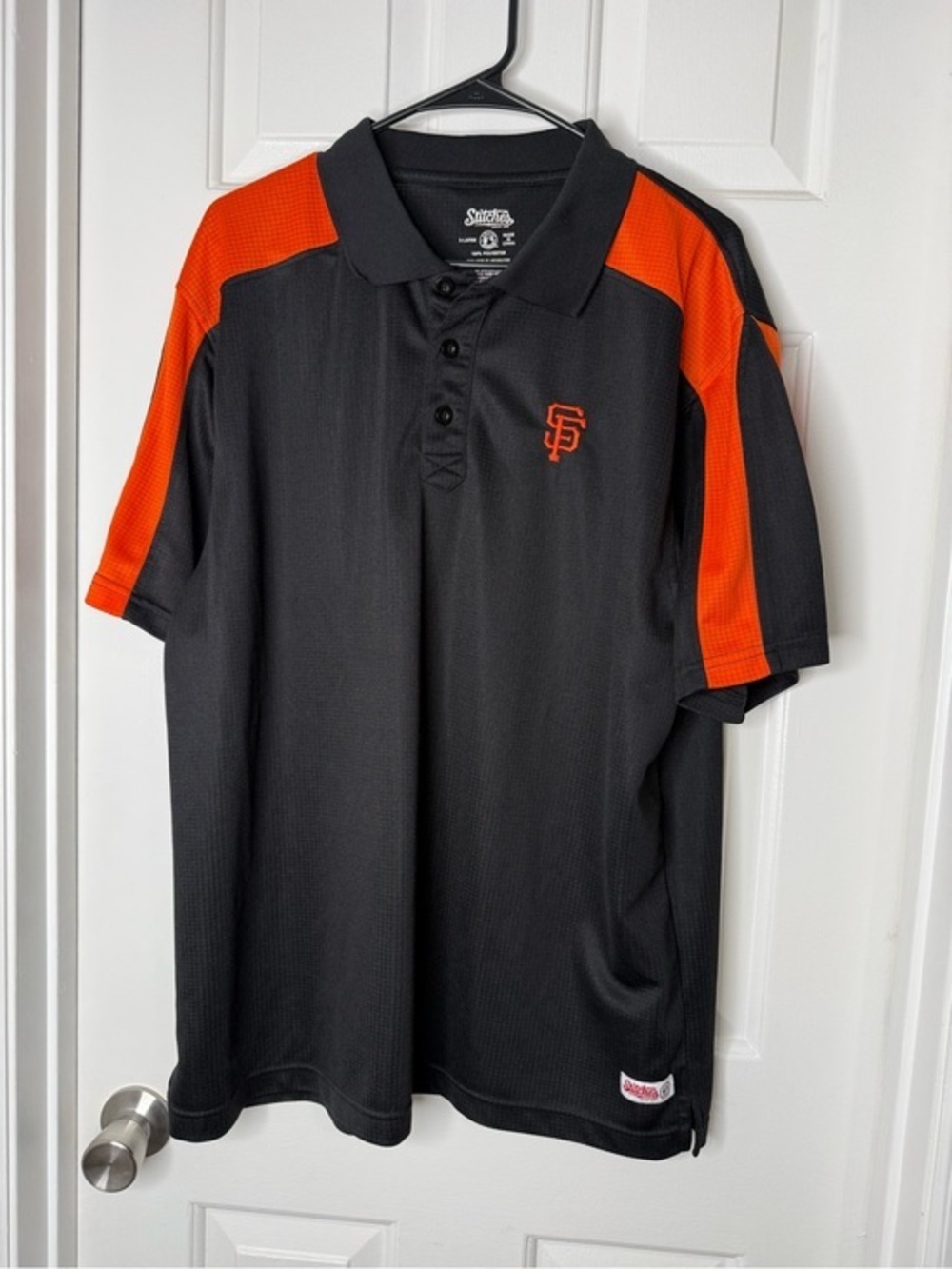 Stitches San Francisco Giants Black and Orange Men's Polo Shirt